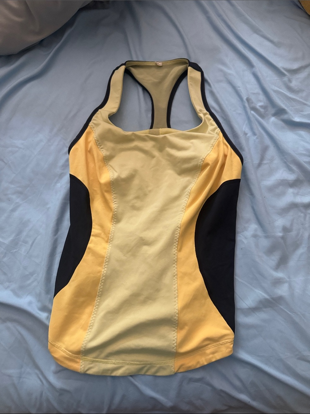lululemon athletica Yellow and Black Racerback  Tank